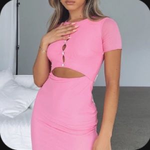 White Fox Pink Mini Dress with Cutout